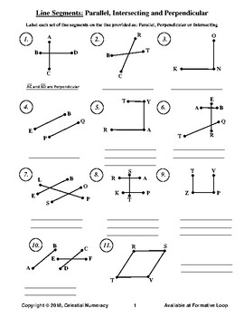 Preview of Line Segments - Parallel, Intersecting and Perpendicular Practice Sheets (FREE)