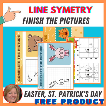 Preview of Line Symmetry, Finish the Line of Symmetry (St Patrick's day, Easter day)