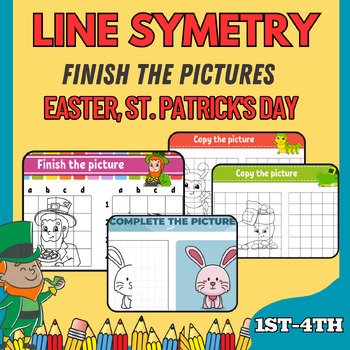Preview of Line Symmetry, Finish the Line of Symmetry (St Patrick’s Day, Easter Day)