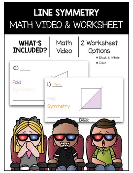 Preview of 4.G.3: Line Symmetry Math Video and Worksheet