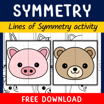 Preview of Lines Of Symmetry, Symmetry Drawing, Symmetry Art, Line Symmetry Activities
