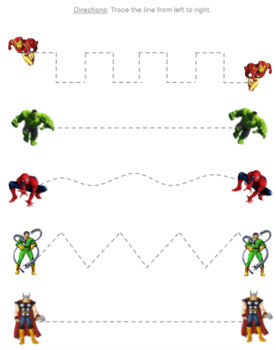Preview of Line Tracing: Marvel Superheroes