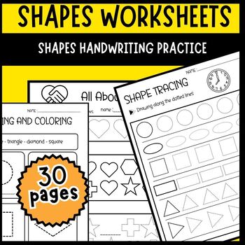 Line Tracing Shapes Worksheets Preschool PreK - All About Shapes ...