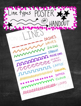 Preview of Line Types Elementary Art Poster or Handout Elements of Art