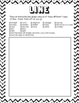 Line Worksheets for Art by Art is Basic | TPT