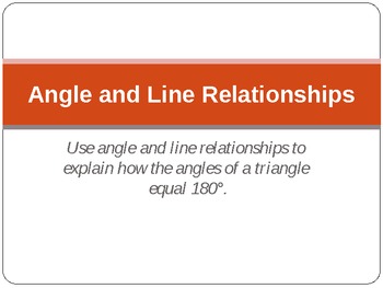 Preview of Line and Angle Relationships Triangle Activity