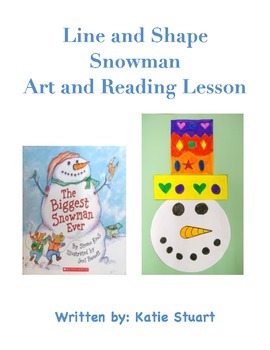 Preview of Line and Shape Snowman Art and Reading Lesson!