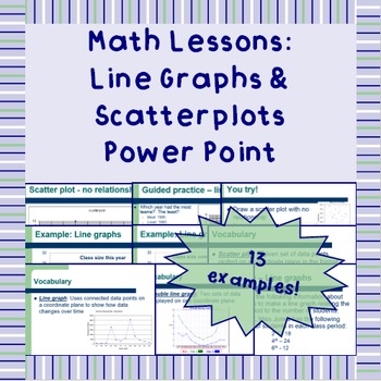 Preview of Line graphs & scatter plots - Power Point Presentation Lesson