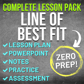 Preview of Line of Best Fit Worksheet Complete Lesson Pack (NO PREP, KEYS, SUB PLAN)
