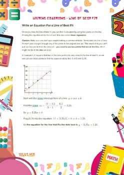 Write an equation for line of best fit 