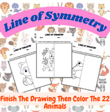 Line of Symmetry Activity: Complete the Animal Drawing / Coloring