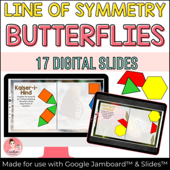 Preview of Line of Symmetry Butterflies Activity with Google Jamboard™ and Google Slides™