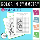Line of Symmetry Color in Drawing Worksheets Elementary 2n