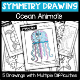 Line of Symmetry | End of Year Math Activity | Ocean Anima