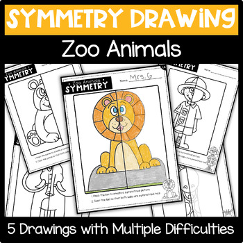 Preview of Line of Symmetry Worksheet | End of Year Math Activity | Complete the Drawing