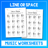 Line or Space Music Worksheets - Note Reading Practice - T