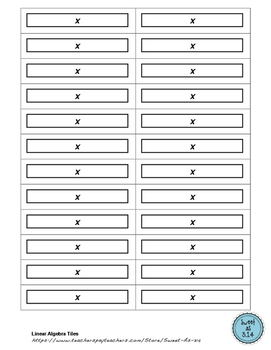 Linear Algebra Tiles - Black and White by Sweet as 314 | TPT