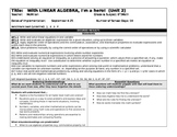 Linear Algebra Unit Plan-Sixth or Seventh Grade CC