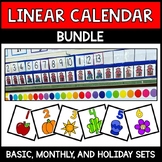 Linear Calendar Set for Preschool with Basic, Monthly, and