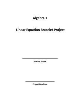Preview of Linear Equation Bracelet Project