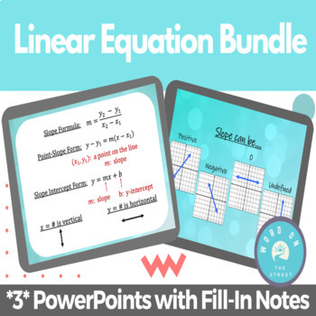 Preview of Linear Equation Bundle | 3 PowerPoints with Guided Notes