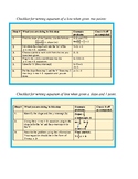 Linear Equation Checklists For Writing Slope-Intercept For