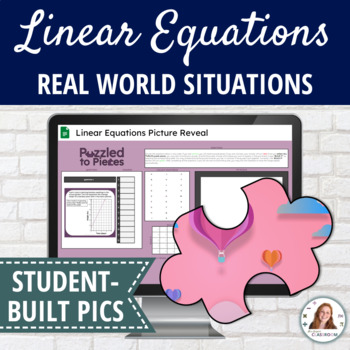 Preview of Linear Equation Real World Problems Valentine's Day Activity