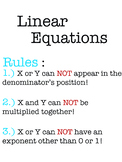 Linear Equation Rules