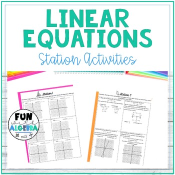 Preview of Linear Equation Station Activity (Writing & Graphing)