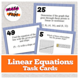 Linear Equation Task Cards | Middle School and High School Math