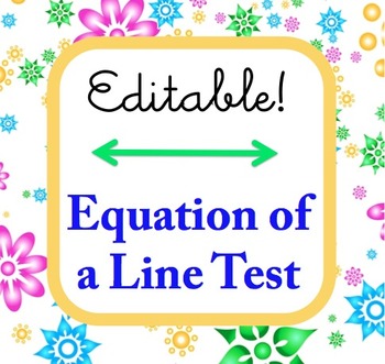 Preview of Linear Equation Test - Editable
