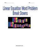Linear Equation Word Problem Break Downs