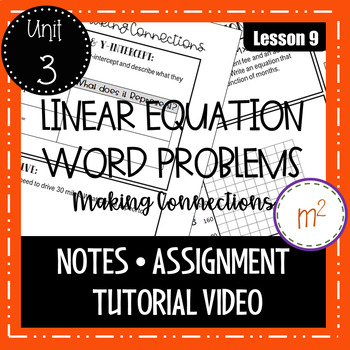 Preview of Linear Equation Word Problems Distance Learning