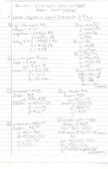 Linear Equation Word Problems worksheet & task cards ...