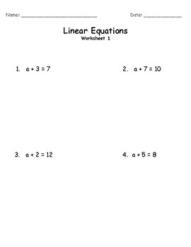 Linear Equation Worksheets/Exit Slips by Ashton Autism Creations