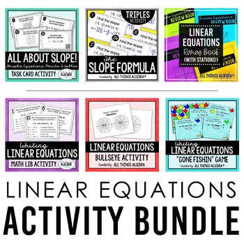 Preview of Linear Equations Activities Bundle