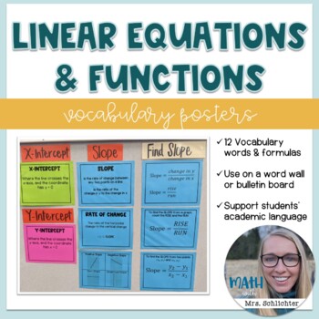 Preview of Linear Equations Anchor Charts Posters