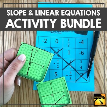 Preview of Linear Equations Bundle: Slope & Graphing Activities, Games, Notes, & Puzzles