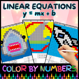 Linear Equations - Color by Numbers Worksheets