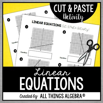 Linear Equations Cut and Paste Activity