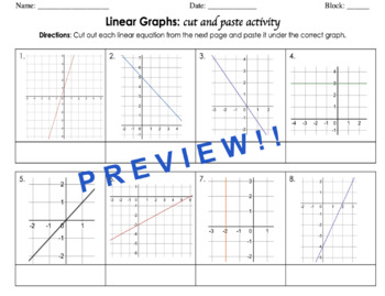 Linear Equations Cut and Paste Activity