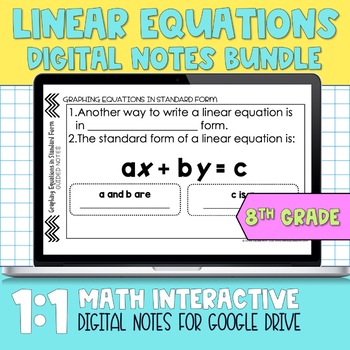 Preview of Linear Equations Digital Notes