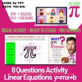Linear Equations Digital PUZZLE Activity + Pi DAY - PDF+EASEL