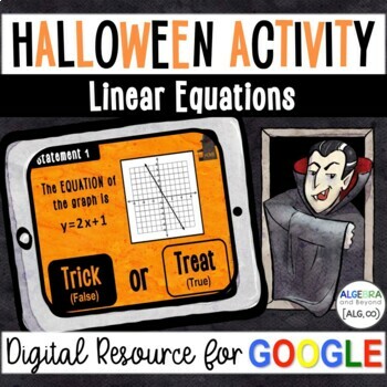 Preview of Linear Equations | Error Analysis | Digital Activity | Halloween