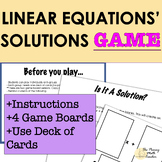 Linear Equations Find Test Solutions GAME with Instructions