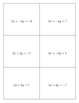 Preview of Linear Equations Flashcards: 101 Standard Form Graphs
