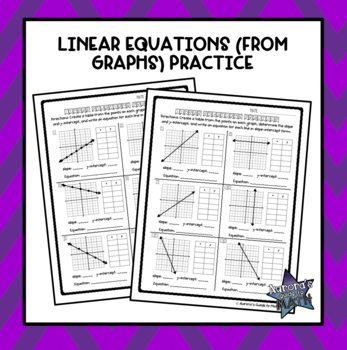 Preview of Linear Equations From Graphs Practice