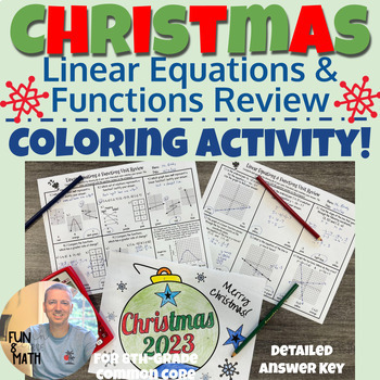 Preview of Linear Equations & Functions - Christmas Coloring Activity