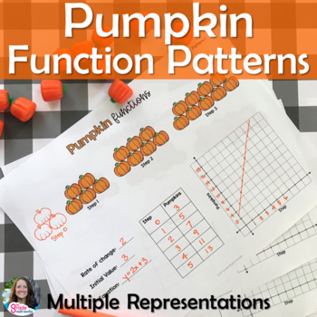 Preview of Linear Equations Functions Pumpkin Patterns Halloween Fall Activity