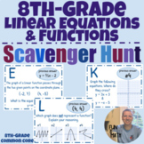 Linear Equations & Functions Scavenger Hunt Activity 8th g
